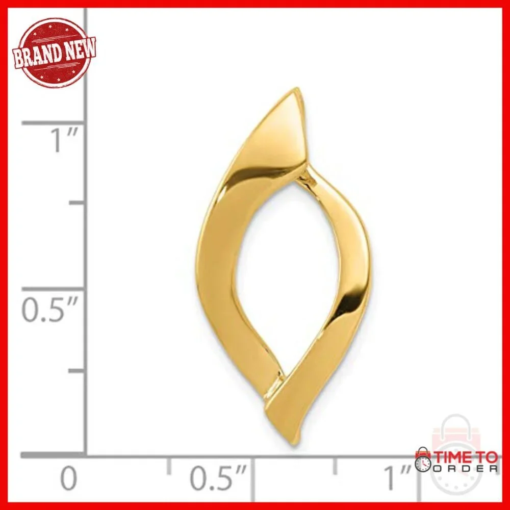 14K Yellow Gold Ichthys Pendant Necklace, Christian Fish Symbol, Minimalist